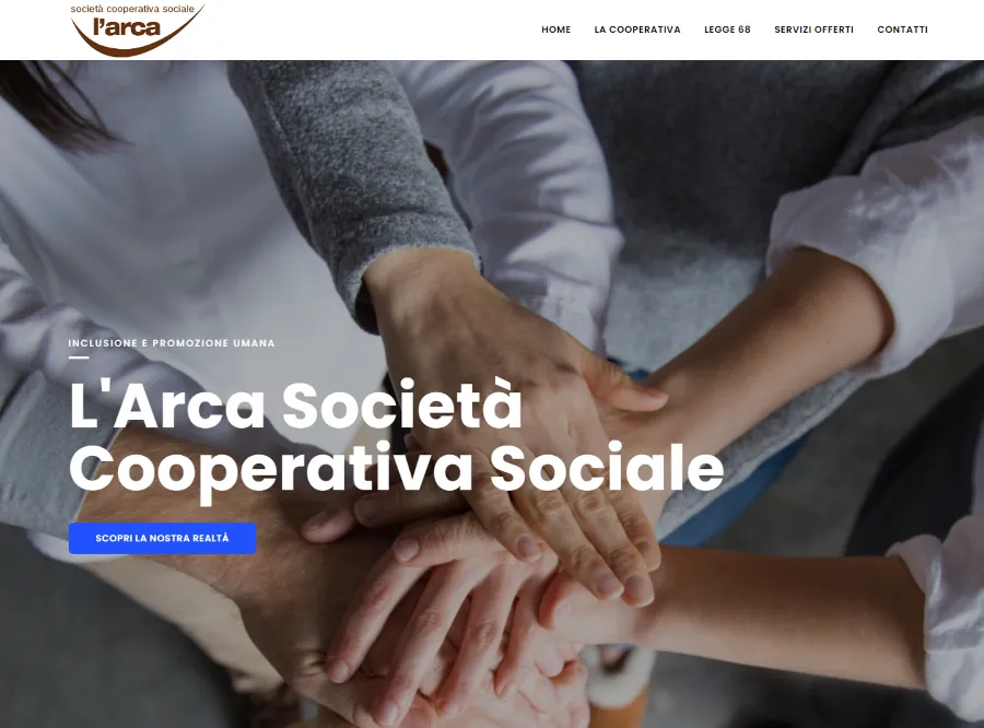 Progetto realizzato da AMAWEB per L'Arca Società Cooperativa Sociale