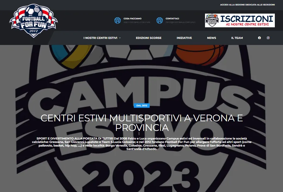 Progetto realizzato da AMAWEB per Football For Fun