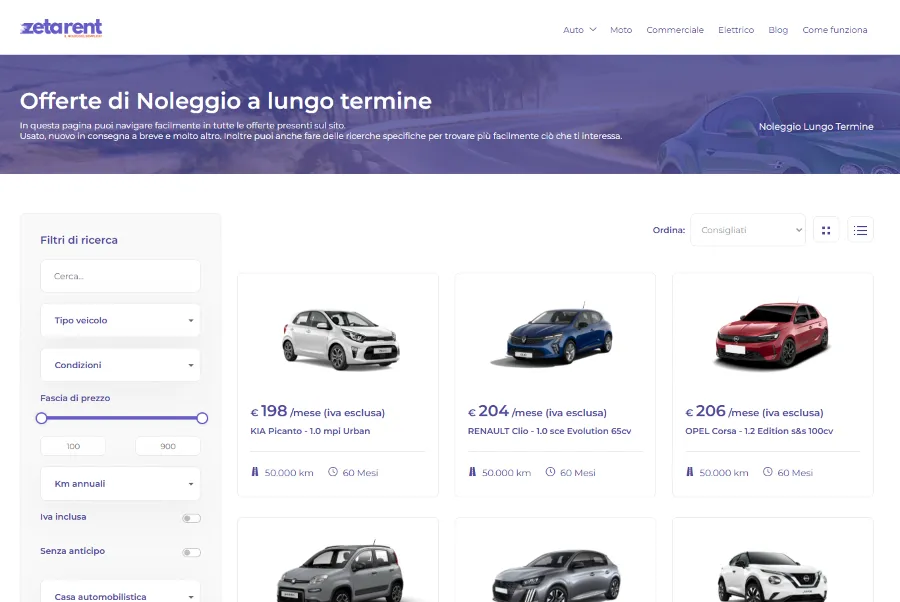 Progetto realizzato da AMAWEB per Zetarent