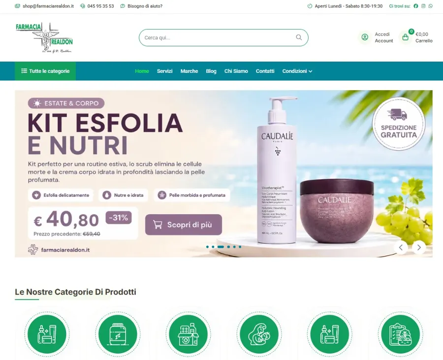 Progetto realizzato da AMAWEB per Farmacia Realdon