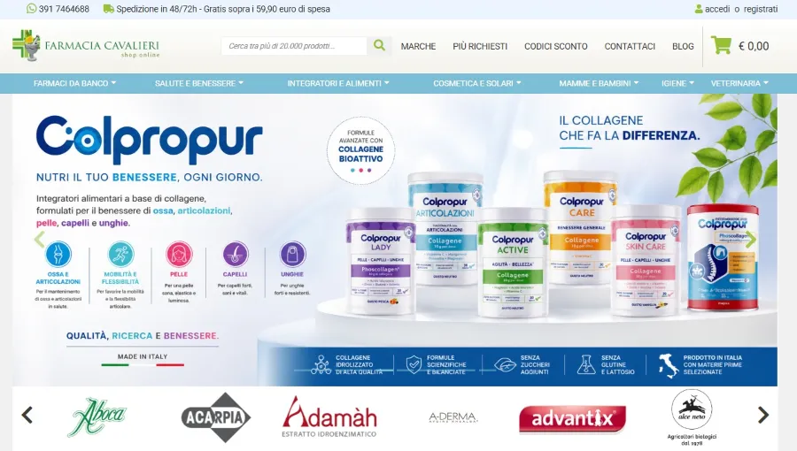 Progetto realizzato da AMAWEB per Farmacia Cavalieri