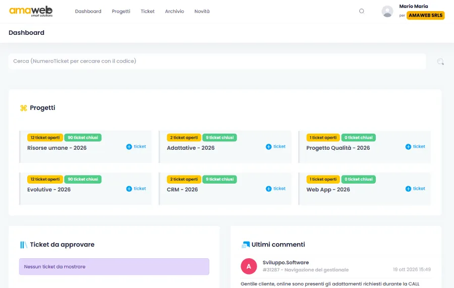 Progetto realizzato da AMAWEB per Helpdesk AMAWEB
