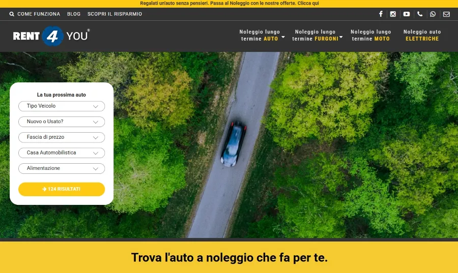 Progetto realizzato da AMAWEB per Rent4You